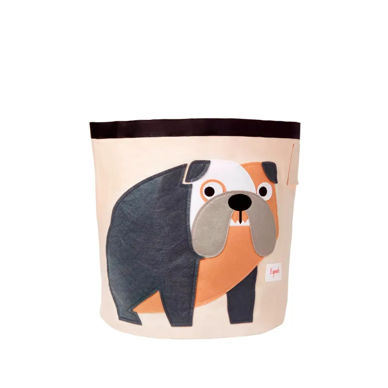3 SPROUTS Koš na hračky Bulldog Grey