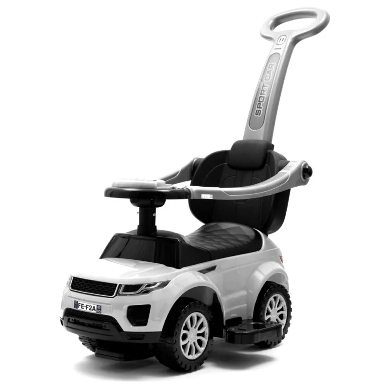Baby Mix Dětské hrající odrážedlo s vodící tyčí SUV 3v1 bílé
