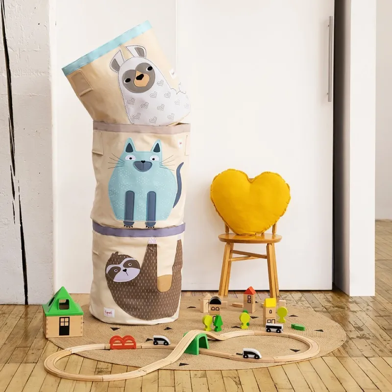 3 SPROUTS Koš na hračky Cat Blue