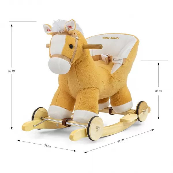 Milly Mally Houpací koník s melodií a kolečky Polly světle hnědý