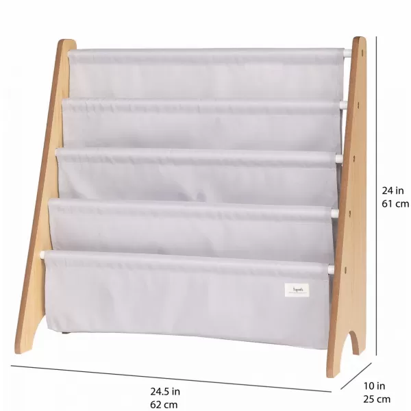 3 SPROUTS Stojan na knížky Recycled Solid/Light Gray