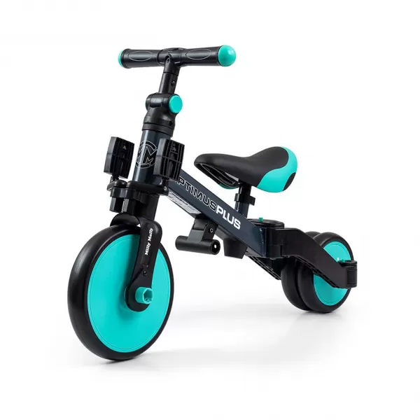Milly Mally Dětská tříkolka 4v1 Optimus Plus s vodící tyčí mint