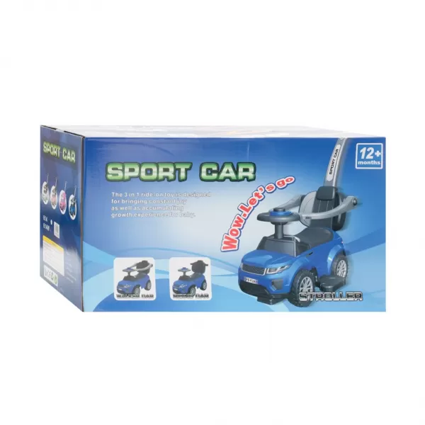 Baby Mix Dětské hrající odrážedlo s vodící tyčí SUV 3v1 modré