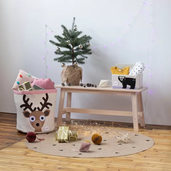 3 SPROUTS Koš na hračky Deer Brown