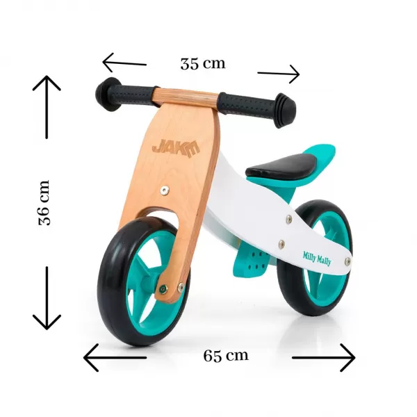 Milly Mally Dětské multifunkční odrážedlo kolo 2v1 JAKE Classic Mint