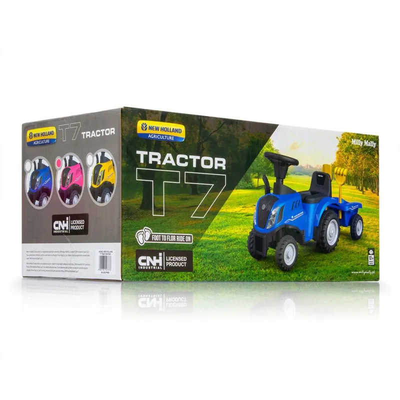Milly Mally Odrážedlo NEW HOLLAND T7 TRAKTOR růžové