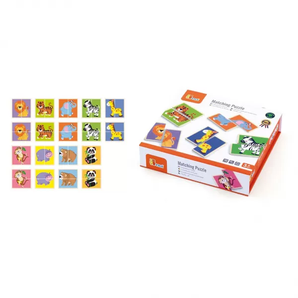 Viga Dřevěná puzzle Zvířátka 36ks
