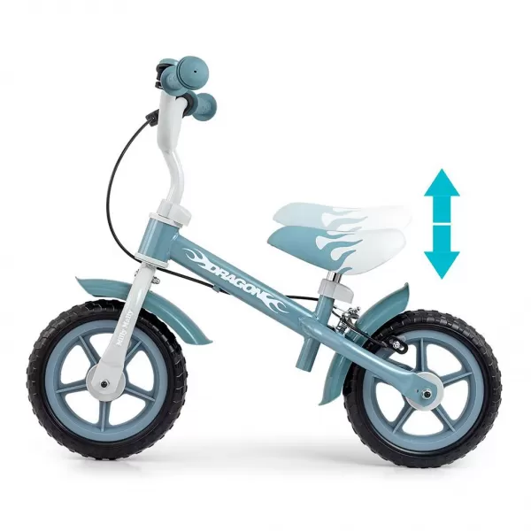 Milly Mally Dětské odrážedlo kolo Dragon s brzdou Denim