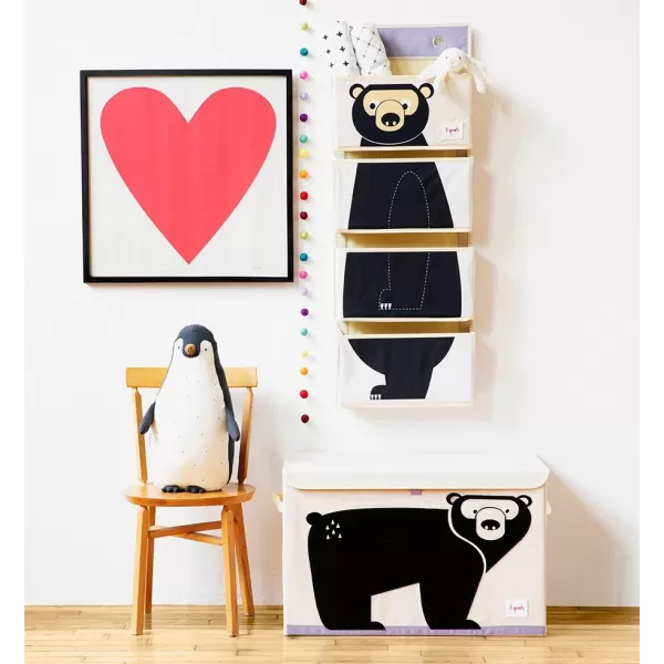 3 SPROUTS Truhla na hračky Bear Black