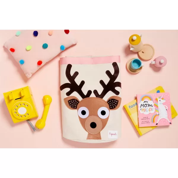 3 SPROUTS Koš na hračky Deer Brown