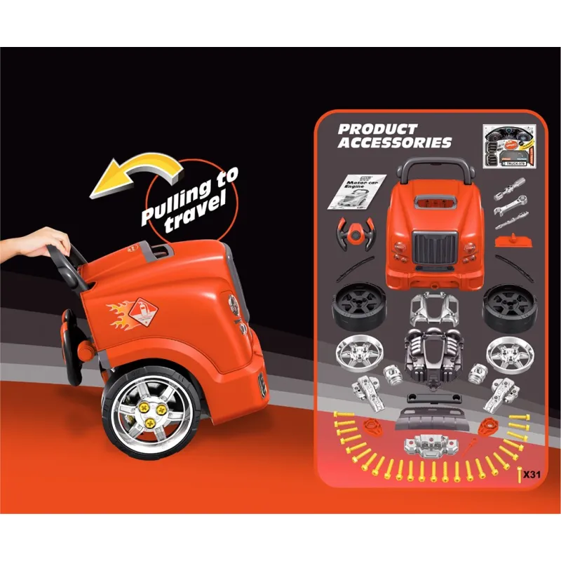 Milly Mally Realistický model přední části auta s otevírací kapotou N-GINE red