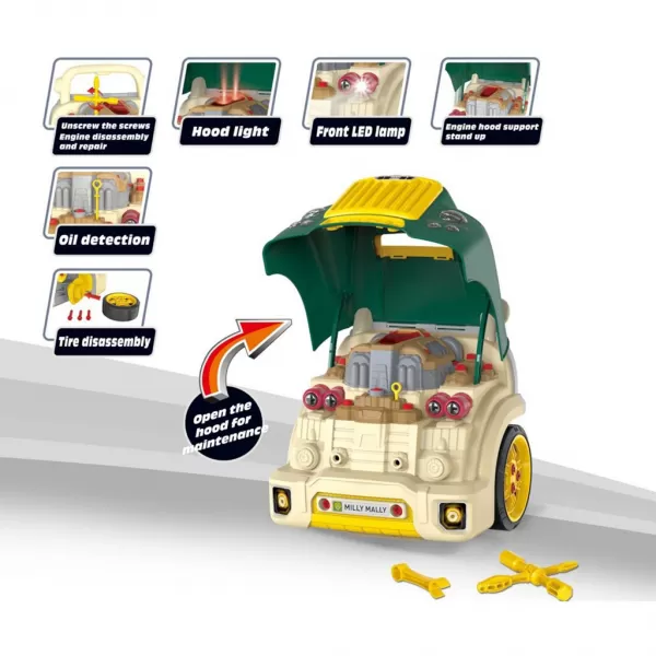 Milly Mally Realistický model přední části auta s otevírací kapotou N-GINE green