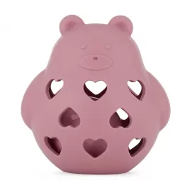 PETITE&MARS Hračka silikonová s chrastítkem Bear Basil 0m+