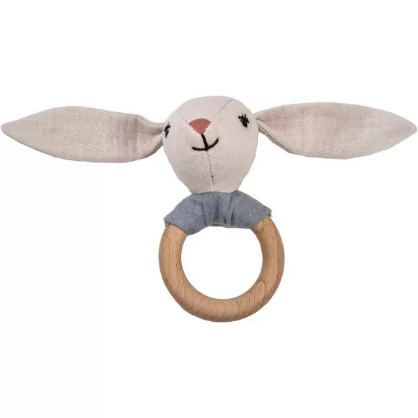 MEALINI Chrastítko s dřeveným kroužkem Zajíc Hugo
