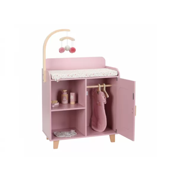 Little Dutch Přebalovací pult pro panenky dřevěný Soft Flowers