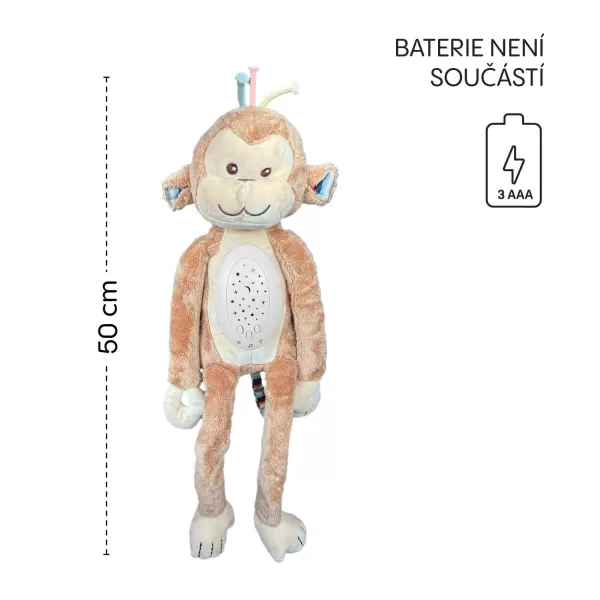 Zopa Plyšový usínáček s projektorem a melodiemi, Monkey