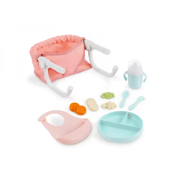 LullaBaby Židlička ke stolu pro panenky s doplňky