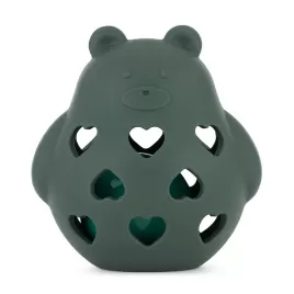 PETITE&MARS Hračka silikonová s chrastítkem Bear Basil 0m+