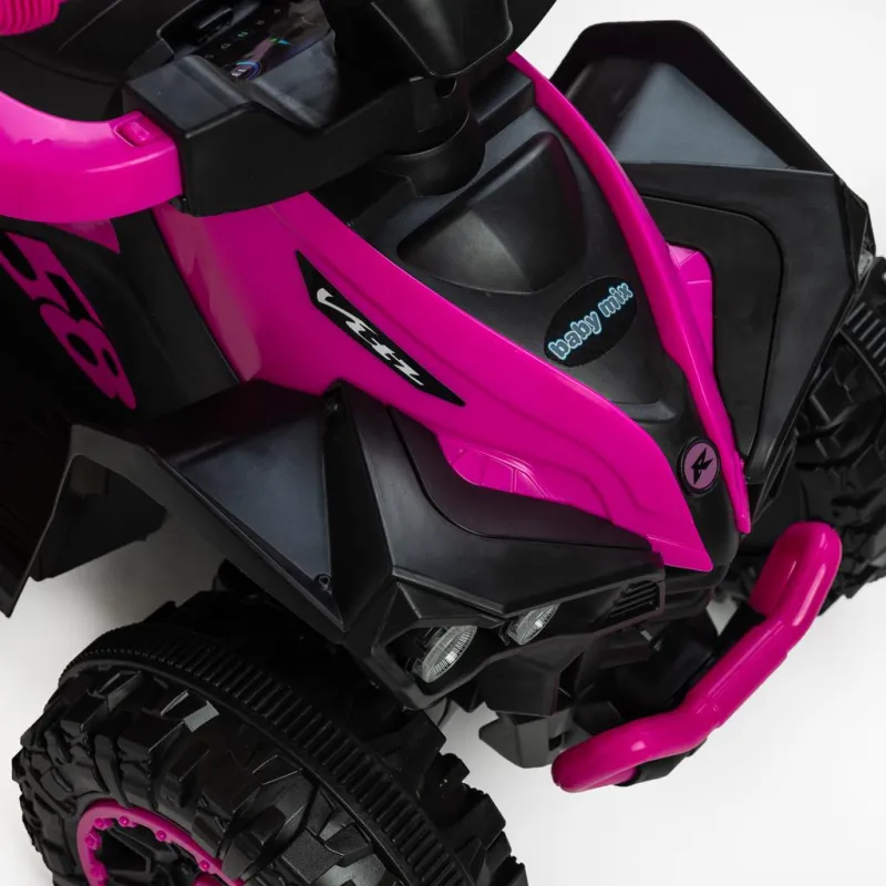 Baby Mix Dětské odrážedlo Mega s vodící tyčí růžové