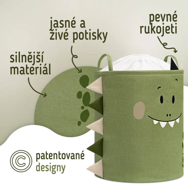 Sipo Koš na hračky XL se šňůrkou, skládací bavlněný / 63 l