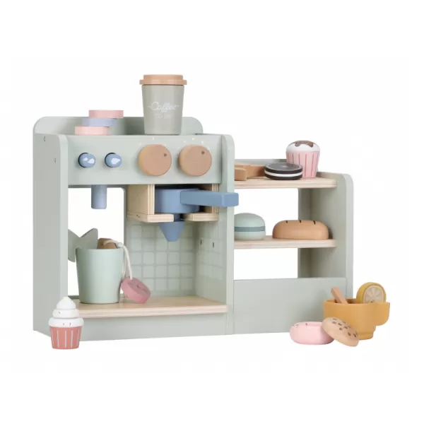 Little Dutch Kávovar dřevěný velký s příslušenstvím Coffee House