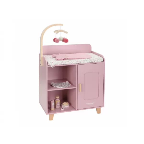 Little Dutch Přebalovací pult pro panenky dřevěný Soft Flowers