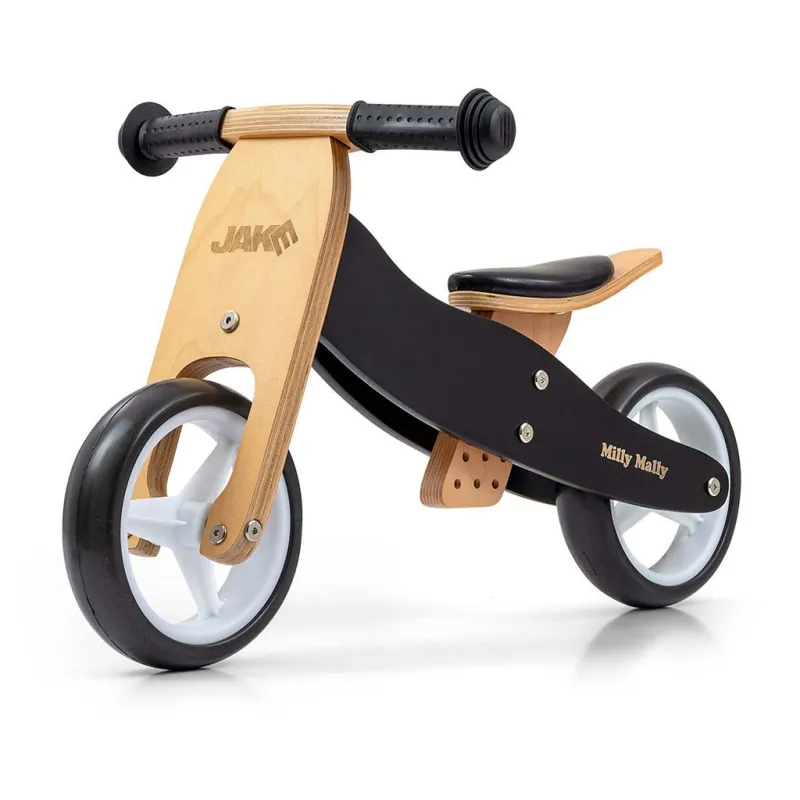 Milly Mally Dětské multifunkční odrážedlo kolo 2v1 JAKE Classic Black