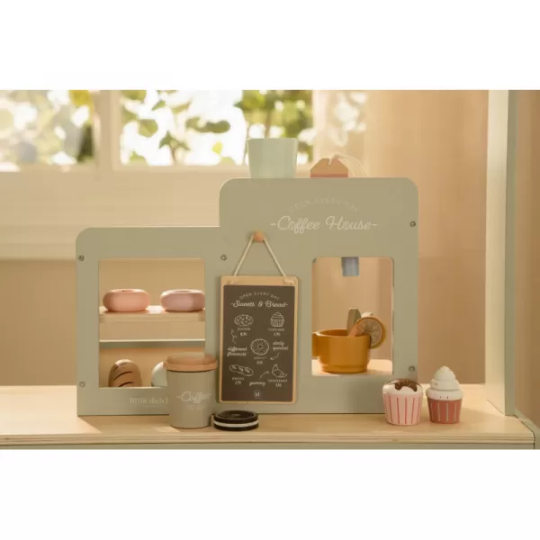 Little Dutch Kávovar dřevěný velký s příslušenstvím Coffee House