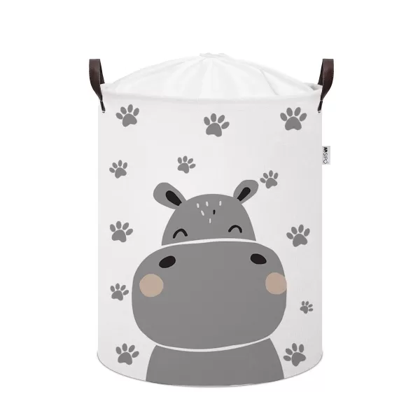 Sipo Koš na hračky se šňůrkou, skládací bavlněný / 43 l, Hippo