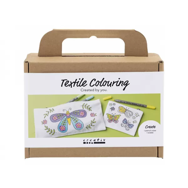 Creativ Company Kreativní sada Mini Craft Kit Textile Colouring Butterflies