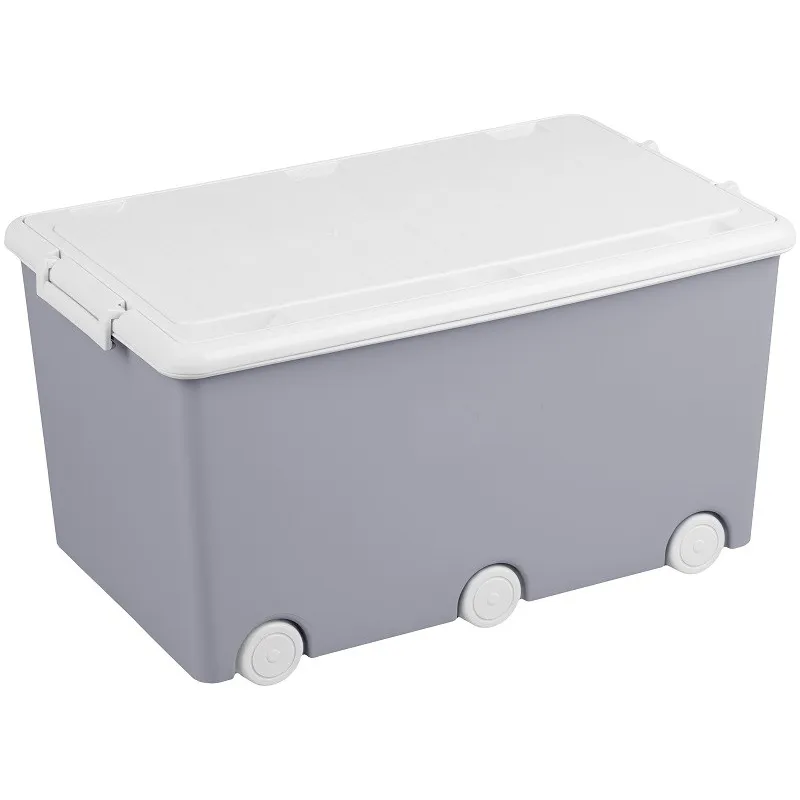 Tega Víceúčelový box na hračky na kolečkách šedý