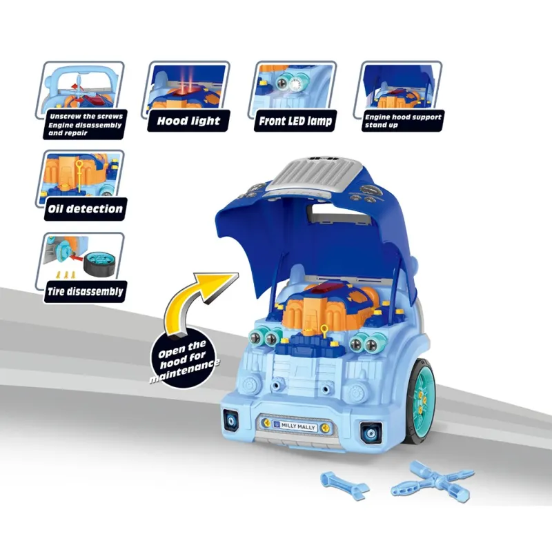 Milly Mally Realistický model přední části auta s otevírací kapotou N-GINE blue