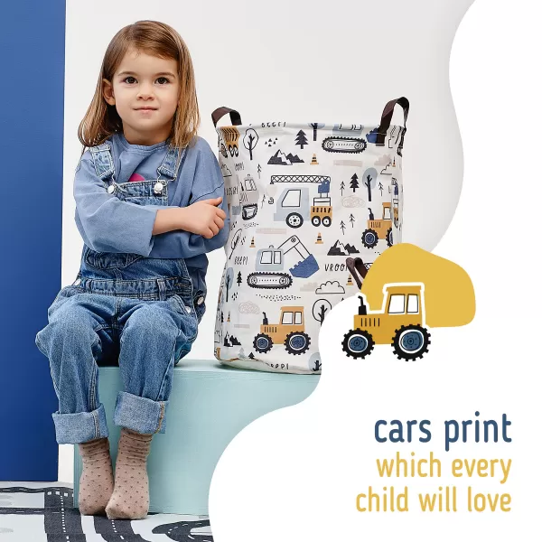 Sipo Koš na hračky se šňůrkou, skládací bavlněný / 43 l, Mini Trucks