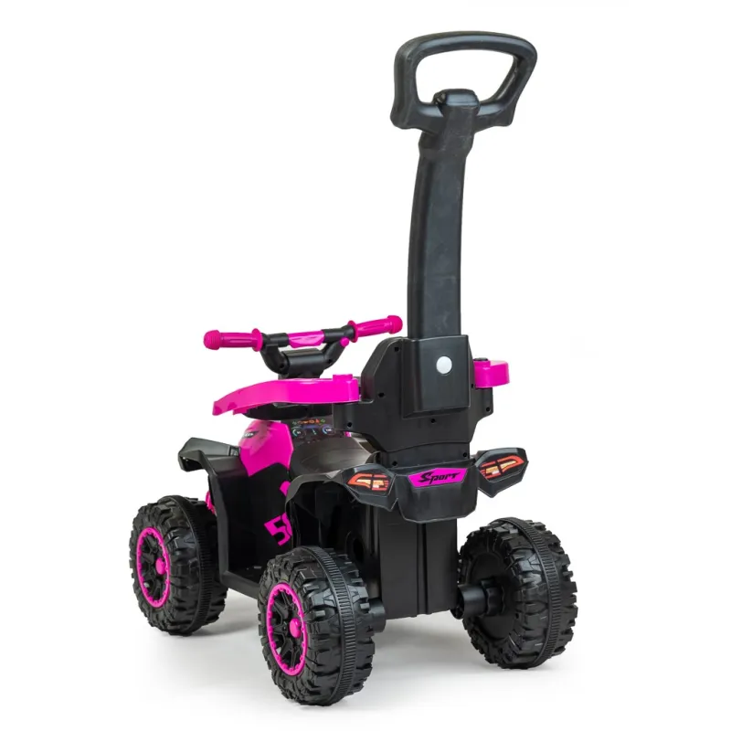 Baby Mix Dětské odrážedlo Mega s vodící tyčí růžové
