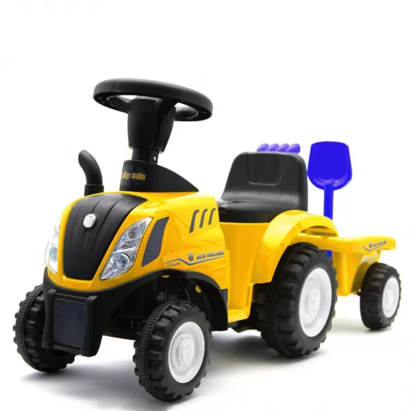 Baby Mix Dětské odrážedlo traktor s vlečkou a nářadím New Holland modrý