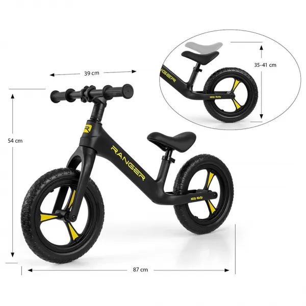 Milly Mally Dětské balanční kolo Ranger Black