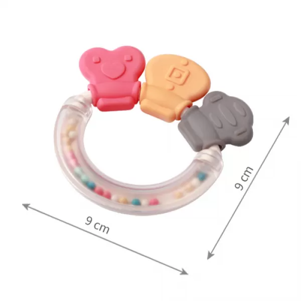 BABYONO Chrastítko s kousátkem 3m+ Shapes