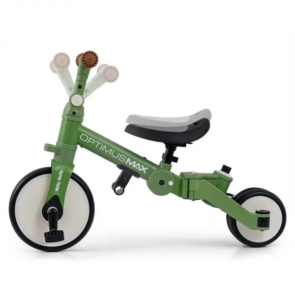 Milly Mally Dětská tříkolka 5v1 Optimus Max s vodící tyčí green