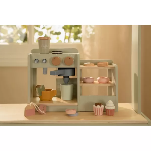 Little Dutch Kávovar dřevěný velký s příslušenstvím Coffee House