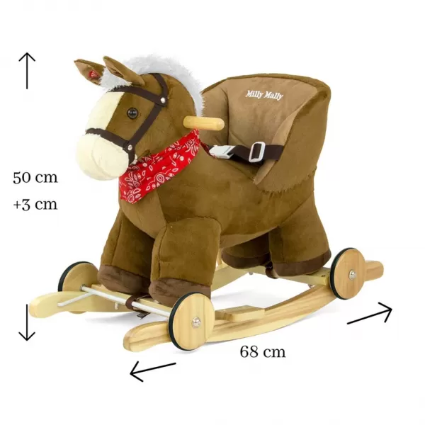 Milly Mally Houpací koník s melodií a kolečky Polly hnědý