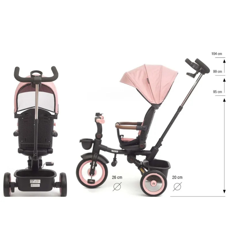 Milly Mally Luxusní dětská tříkolka s osvětlením Twinkle pink