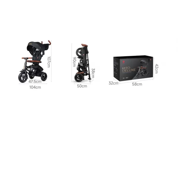 QPLAY Tříkolka Rito Deluxe, 6 v 1, věk 10-72 měsíců