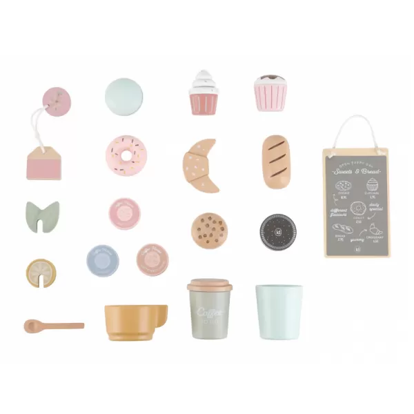 Little Dutch Kávovar dřevěný velký s příslušenstvím Coffee House