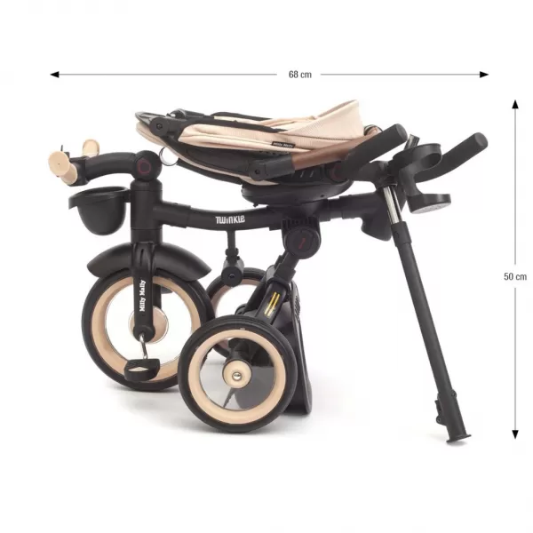 Milly Mally Luxusní dětská tříkolka s osvětlením Twinkle beige