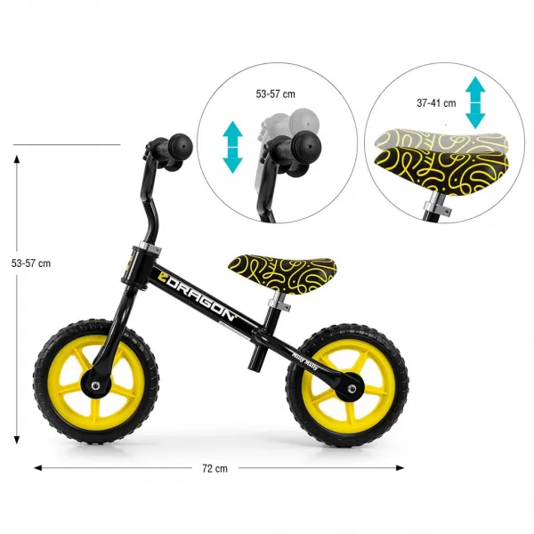 Milly Mally Dětské balanční kolo Dragon black