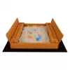 Baby Mix Dětské dřevěné pískoviště s poklopem a lavičkami 120x120 cm