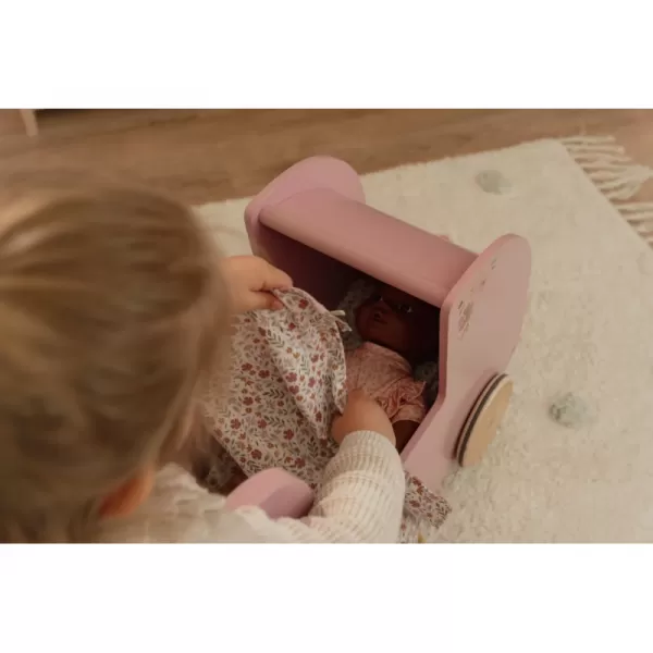 Little Dutch Kočárek pro panenky dřevěný s peřinkou