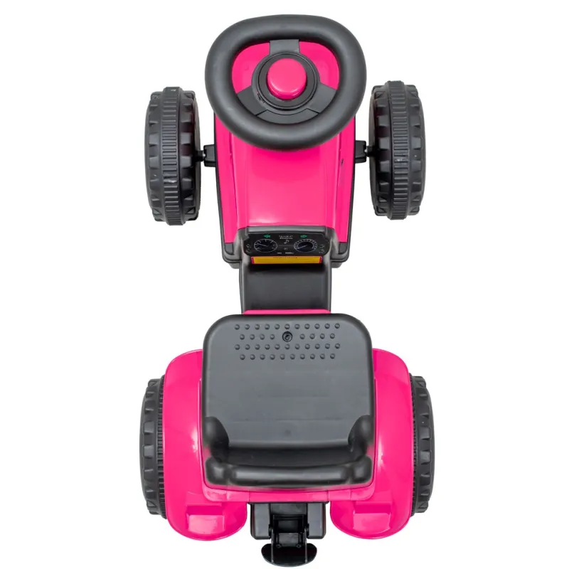 Baby Mix Dětské odrážedlo traktor s vlečkou Benny růžový