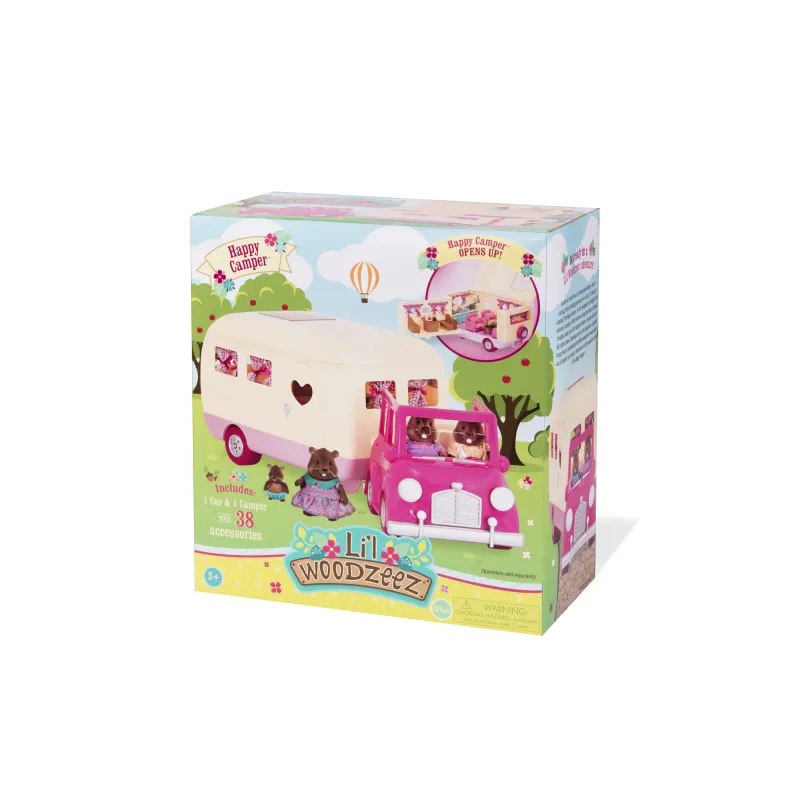 Li‘l Woodzeez Sada na kempování Pink Happy Camper