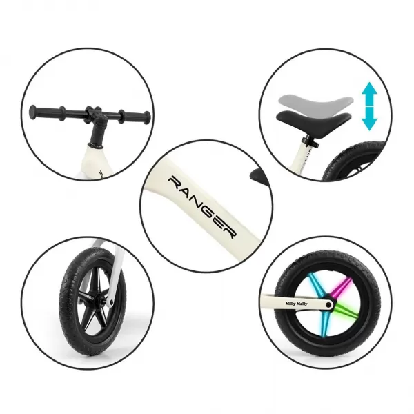 Milly Mally Dětské balanční kolo Ranger Flash White